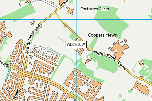 WD25 0JW map - OS VectorMap District (Ordnance Survey) WD25 0JW map - OS VectorMap District (Ordnance Survey)