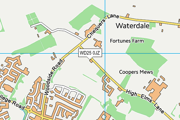 WD25 0JZ map - OS VectorMap District (Ordnance Survey) WD25 0JZ map - OS VectorMap District (Ordnance Survey)