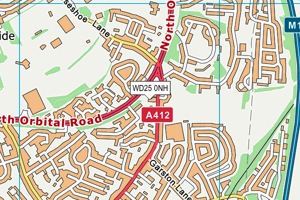 WD25 0NH map - OS VectorMap District (Ordnance Survey)