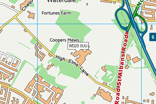 WD25 0UU map - OS VectorMap District (Ordnance Survey)