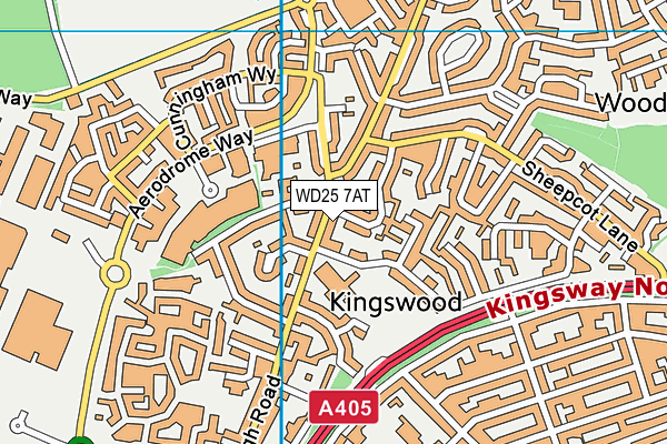 WD25 7AT map - OS VectorMap District (Ordnance Survey) WD25 7AT map - OS VectorMap District (Ordnance Survey)