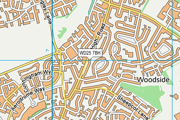 WD25 7BH map - OS VectorMap District (Ordnance Survey) WD25 7BH map - OS VectorMap District (Ordnance Survey)