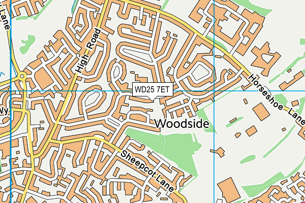 WD25 7ET map - OS VectorMap District (Ordnance Survey) WD25 7ET map - OS VectorMap District (Ordnance Survey)