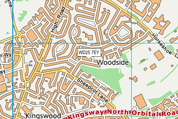 WD25 7EY map - OS VectorMap District (Ordnance Survey) WD25 7EY map - OS VectorMap District (Ordnance Survey)
