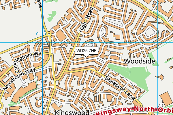 WD25 7HE map - OS VectorMap District (Ordnance Survey) WD25 7HE map - OS VectorMap District (Ordnance Survey)