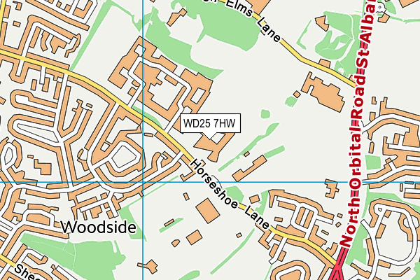 WD25 7HW map - OS VectorMap District (Ordnance Survey)