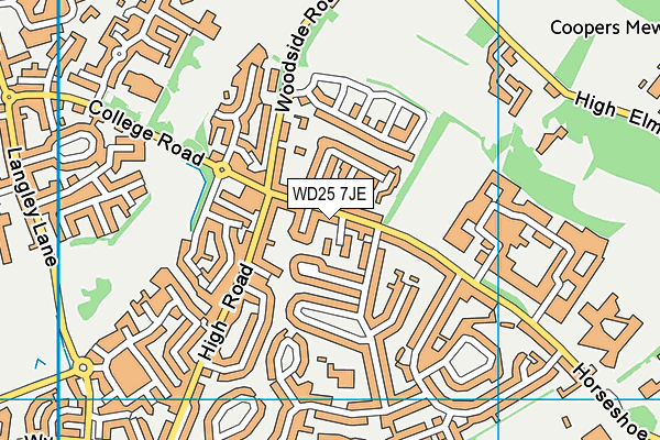 WD25 7JE map - OS VectorMap District (Ordnance Survey) WD25 7JE map - OS VectorMap District (Ordnance Survey)