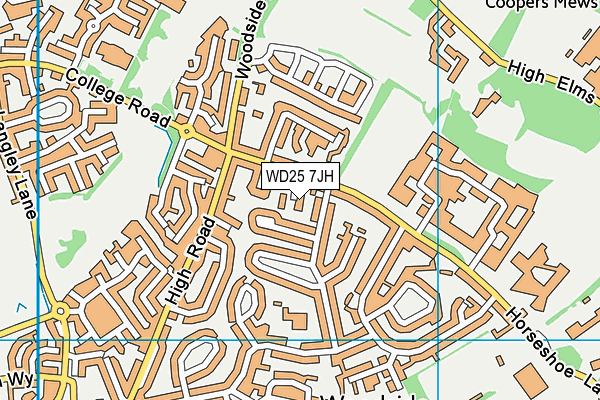 WD25 7JH map - OS VectorMap District (Ordnance Survey) WD25 7JH map - OS VectorMap District (Ordnance Survey)