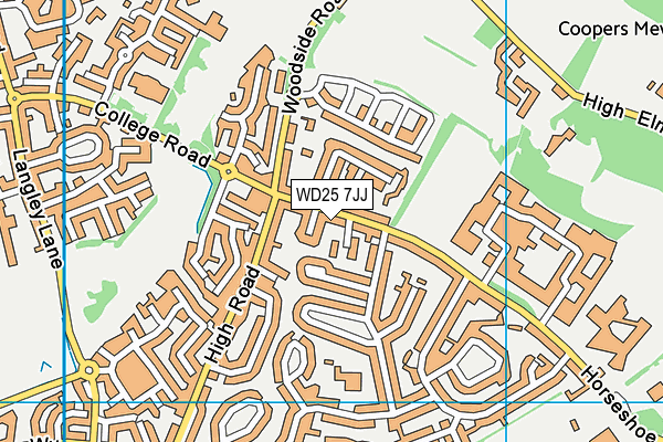 WD25 7JJ map - OS VectorMap District (Ordnance Survey) WD25 7JJ map - OS VectorMap District (Ordnance Survey)