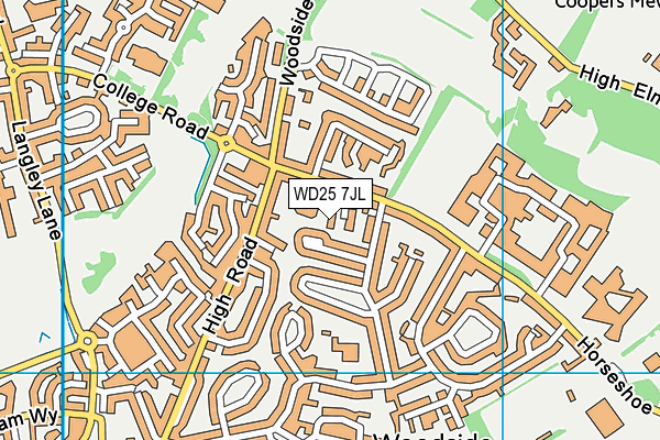 WD25 7JL map - OS VectorMap District (Ordnance Survey) WD25 7JL map - OS VectorMap District (Ordnance Survey)