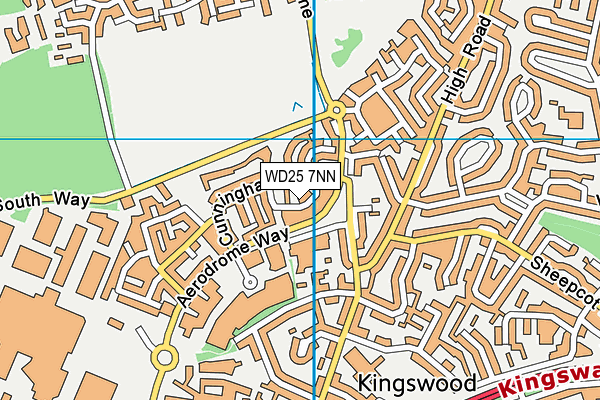 WD25 7NN map - OS VectorMap District (Ordnance Survey)