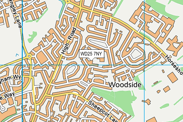 WD25 7NY map - OS VectorMap District (Ordnance Survey) WD25 7NY map - OS VectorMap District (Ordnance Survey)