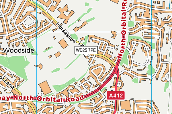 WD25 7PE map - OS VectorMap District (Ordnance Survey) WD25 7PE map - OS VectorMap District (Ordnance Survey)