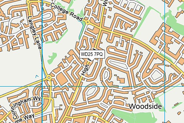 WD25 7PQ map - OS VectorMap District (Ordnance Survey) WD25 7PQ map - OS VectorMap District (Ordnance Survey)