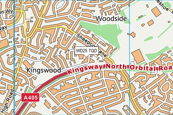 WD25 7QD map - OS VectorMap District (Ordnance Survey) WD25 7QD map - OS VectorMap District (Ordnance Survey)