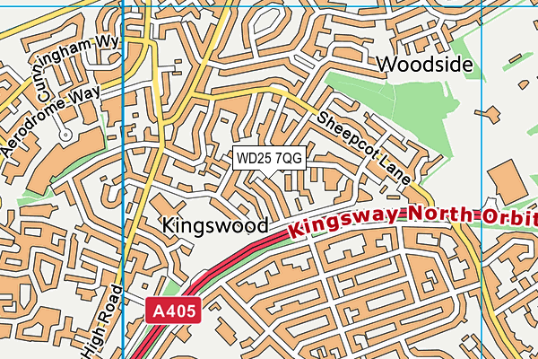 WD25 7QG map - OS VectorMap District (Ordnance Survey) WD25 7QG map - OS VectorMap District (Ordnance Survey)
