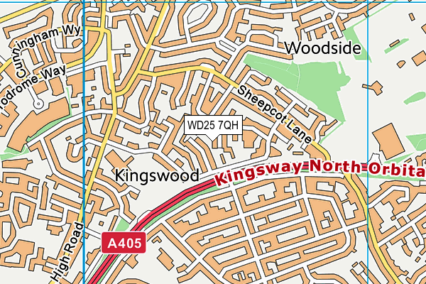 WD25 7QH map - OS VectorMap District (Ordnance Survey)