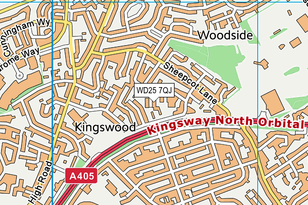 WD25 7QJ map - OS VectorMap District (Ordnance Survey) WD25 7QJ map - OS VectorMap District (Ordnance Survey)