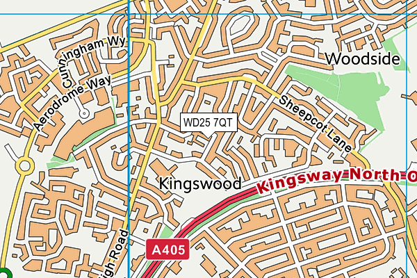 WD25 7QT map - OS VectorMap District (Ordnance Survey) WD25 7QT map - OS VectorMap District (Ordnance Survey)