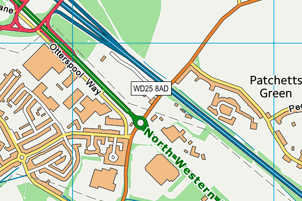 WD25 8AD map - OS VectorMap District (Ordnance Survey) WD25 8AD map - OS VectorMap District (Ordnance Survey)
