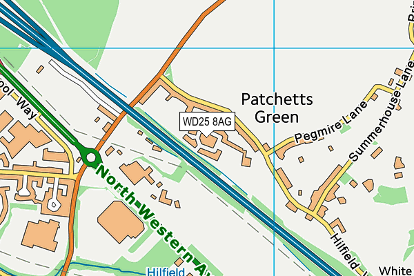 WD25 8AG map - OS VectorMap District (Ordnance Survey) WD25 8AG map - OS VectorMap District (Ordnance Survey)