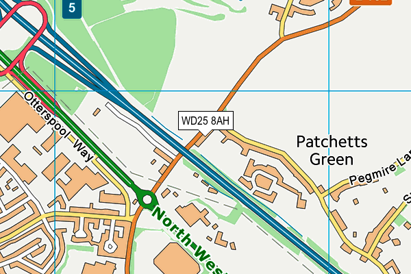 WD25 8AH map - OS VectorMap District (Ordnance Survey) WD25 8AH map - OS VectorMap District (Ordnance Survey)