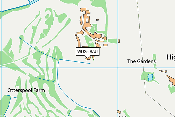 WD25 8AU map - OS VectorMap District (Ordnance Survey) WD25 8AU map - OS VectorMap District (Ordnance Survey)
