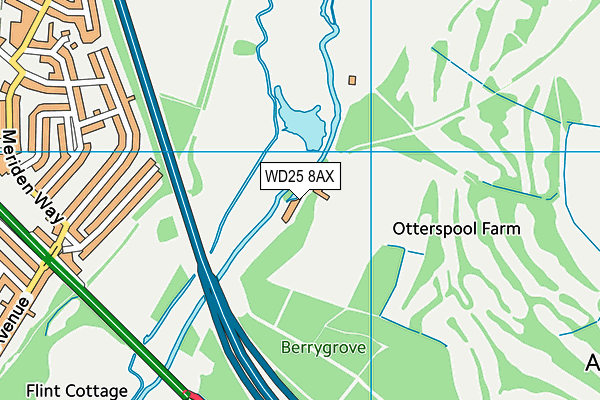 WD25 8AX map - OS VectorMap District (Ordnance Survey) WD25 8AX map - OS VectorMap District (Ordnance Survey)