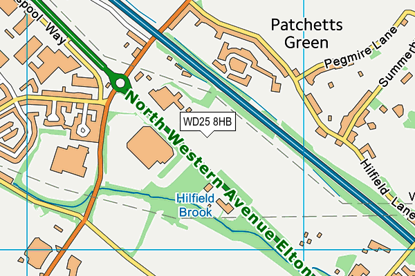 WD25 8HB map - OS VectorMap District (Ordnance Survey) WD25 8HB map - OS VectorMap District (Ordnance Survey)