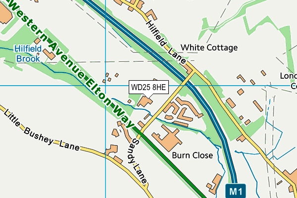 WD25 8HE map - OS VectorMap District (Ordnance Survey) WD25 8HE map - OS VectorMap District (Ordnance Survey)