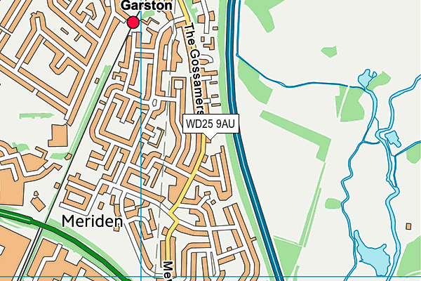 WD25 9AU map - OS VectorMap District (Ordnance Survey)