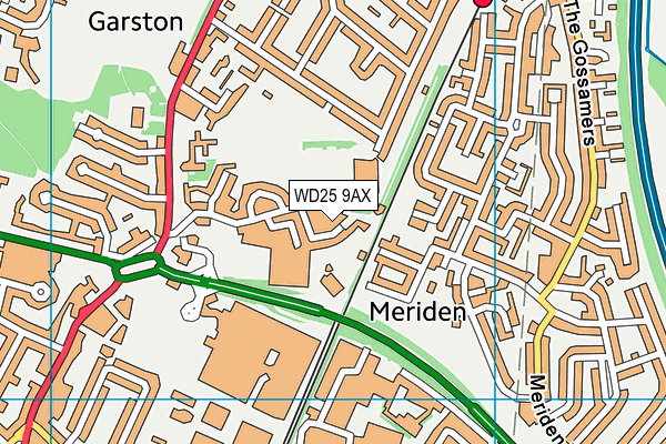 WD25 9AX map - OS VectorMap District (Ordnance Survey) WD25 9AX map - OS VectorMap District (Ordnance Survey)