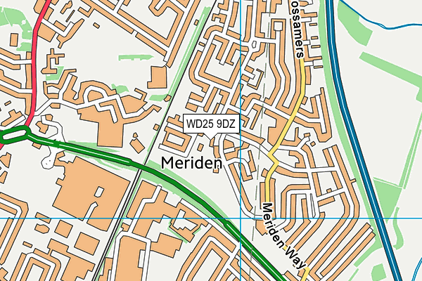 WD25 9DZ map - OS VectorMap District (Ordnance Survey)