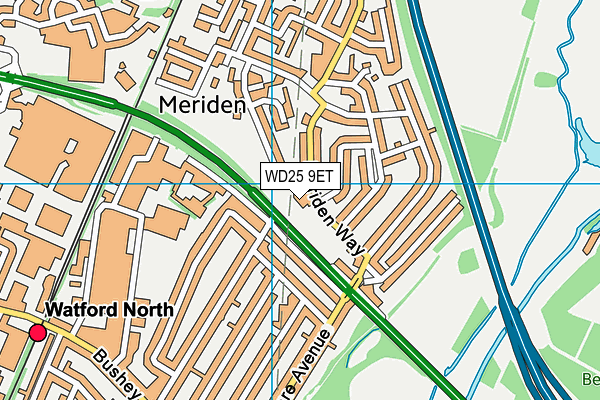 WD25 9ET map - OS VectorMap District (Ordnance Survey) WD25 9ET map - OS VectorMap District (Ordnance Survey)