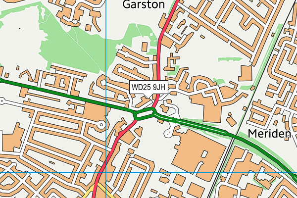 WD25 9JH map - OS VectorMap District (Ordnance Survey)