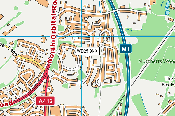 WD25 9NX map - OS VectorMap District (Ordnance Survey) WD25 9NX map - OS VectorMap District (Ordnance Survey)