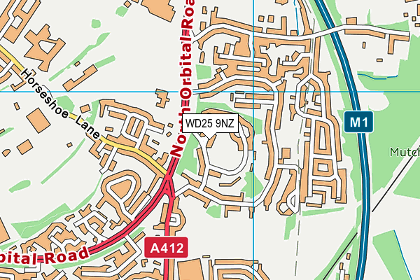 WD25 9NZ map - OS VectorMap District (Ordnance Survey) WD25 9NZ map - OS VectorMap District (Ordnance Survey)