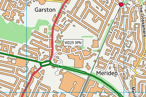 WD25 9PN map - OS VectorMap District (Ordnance Survey)