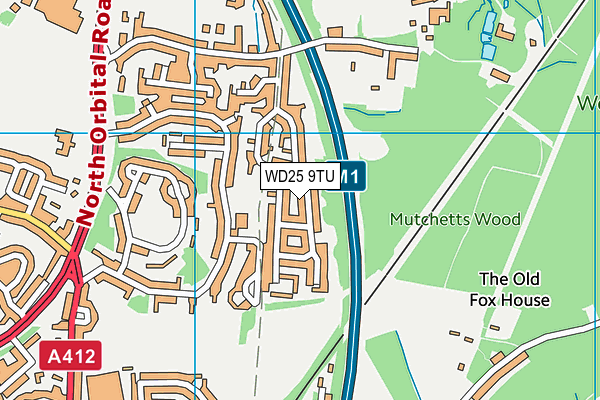 WD25 9TU map - OS VectorMap District (Ordnance Survey) WD25 9TU map - OS VectorMap District (Ordnance Survey)