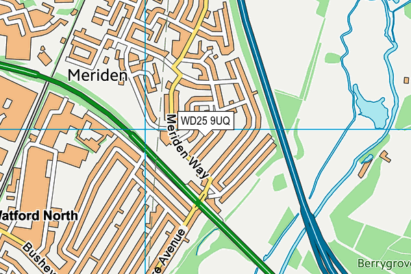 WD25 9UQ map - OS VectorMap District (Ordnance Survey) WD25 9UQ map - OS VectorMap District (Ordnance Survey)