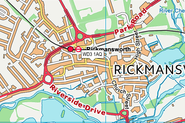 WD3 1AQ map - OS VectorMap District (Ordnance Survey)