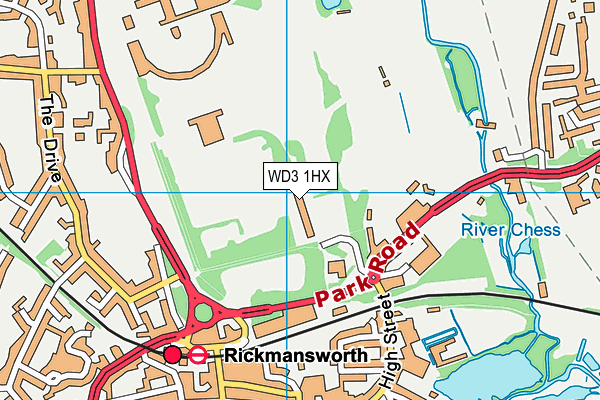 WD3 1HX map - OS VectorMap District (Ordnance Survey)