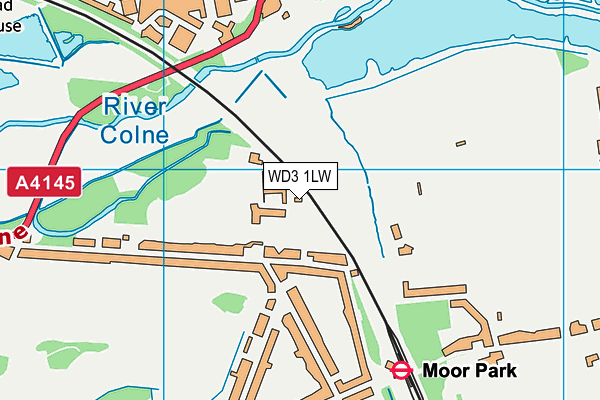 WD3 1LW map - OS VectorMap District (Ordnance Survey)