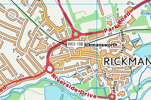 WD3 1SB map - OS VectorMap District (Ordnance Survey)