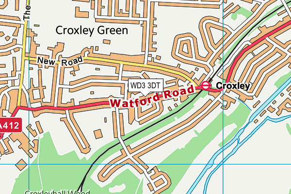 WD3 3DT map - OS VectorMap District (Ordnance Survey)