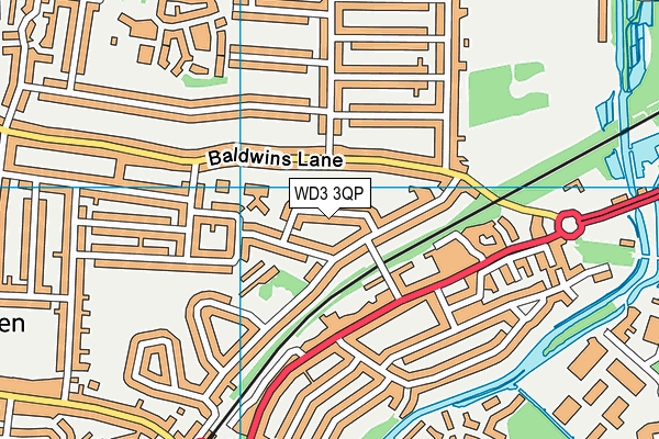 WD3 3QP map - OS VectorMap District (Ordnance Survey)