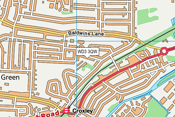 WD3 3QW map - OS VectorMap District (Ordnance Survey)