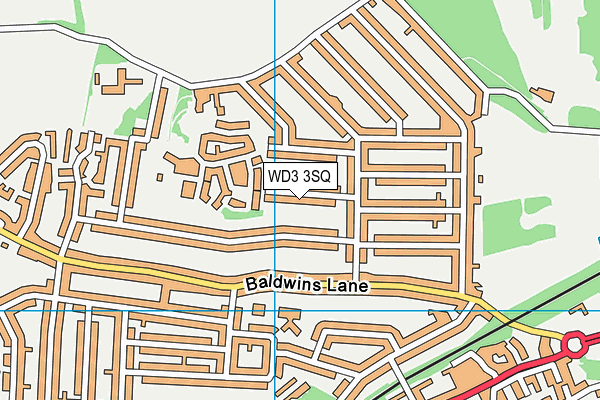 WD3 3SQ map - OS VectorMap District (Ordnance Survey) WD3 3SQ map - OS VectorMap District (Ordnance Survey)
