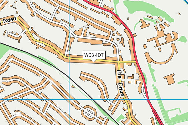WD3 4DT map - OS VectorMap District (Ordnance Survey) WD3 4DT map - OS VectorMap District (Ordnance Survey)