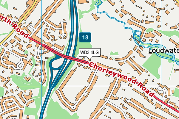 WD3 4LG map - OS VectorMap District (Ordnance Survey)